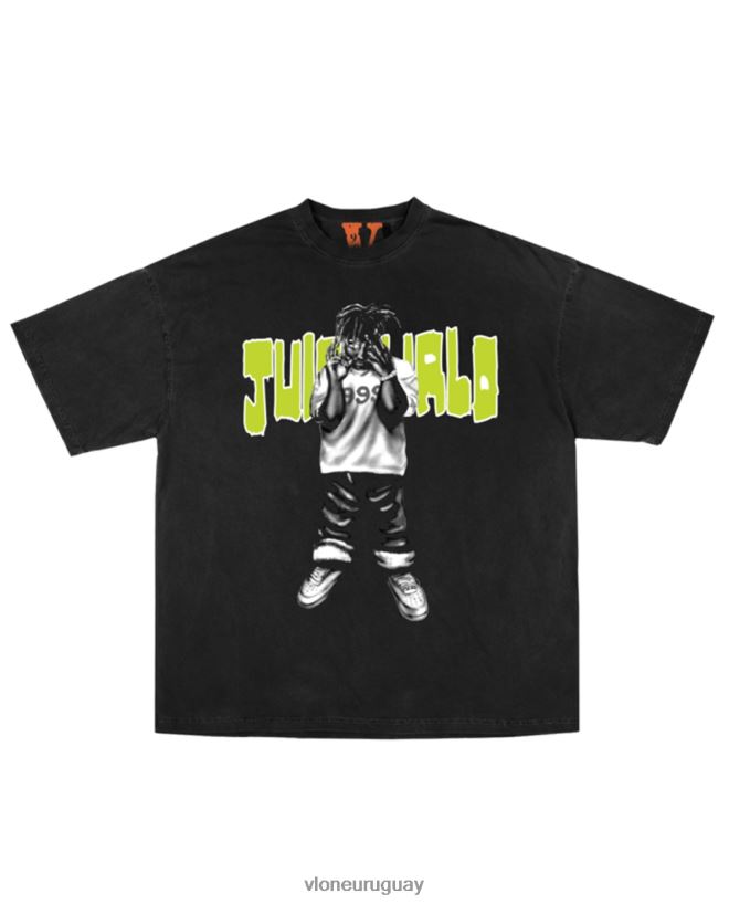 hombres Vlone Camiseta Juice World Moty negra arriba 84H0B144