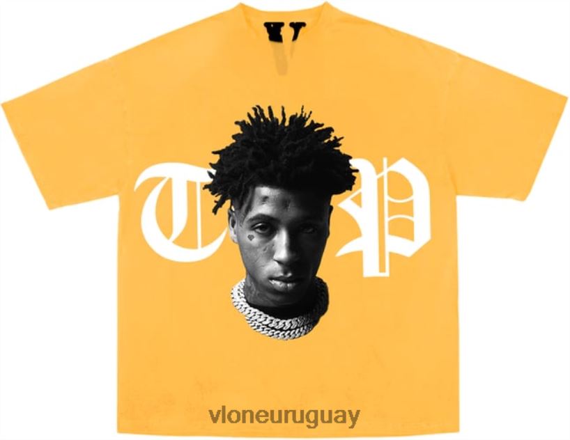 hombres Vlone Camiseta Youngboy NBA Peace apenas amarilla arriba 84H0B239