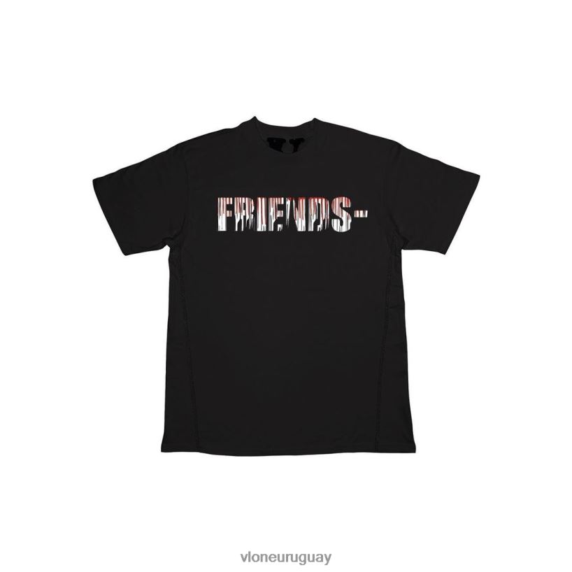 hombres Vlone camiseta Friends tijeras negra arriba 84H0B222