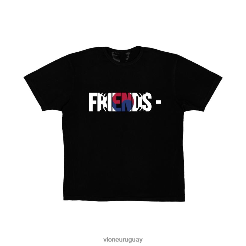 hombres Vlone camiseta amigos kor negro arriba 84H0B257