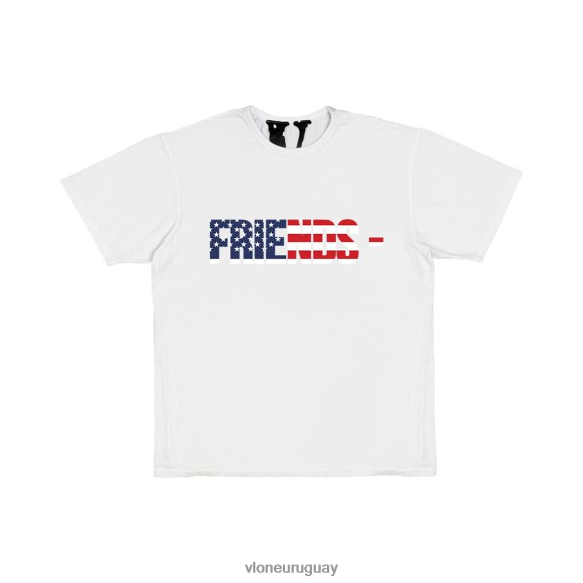 hombres Vlone camiseta amigos usa blanca arriba 84H0B265