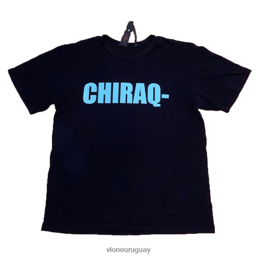 hombres Vlone camiseta chiraq negra arriba 84H0B228