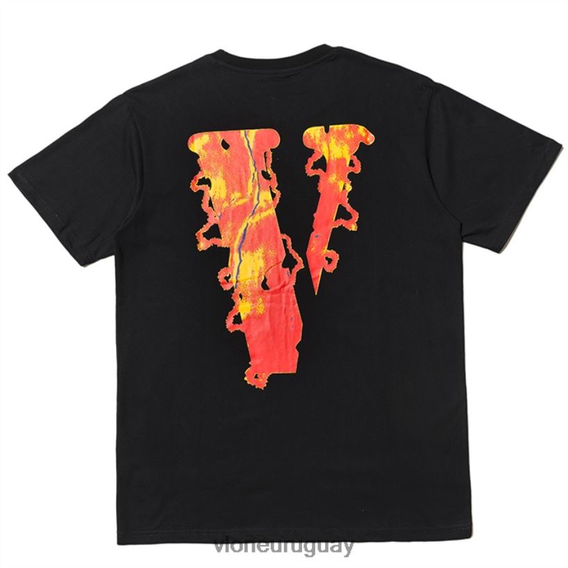 hombres Vlone camiseta con calavera de llamas para adulto arriba 84H0B352