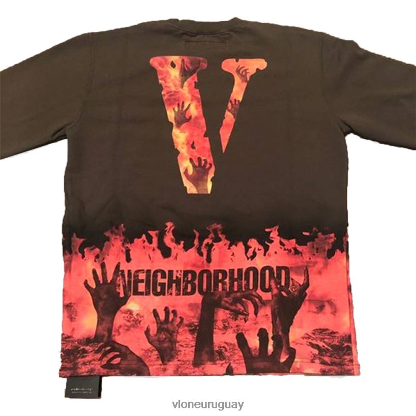 hombres Vlone camiseta de barrio con cuello redondo arriba 84H0B350