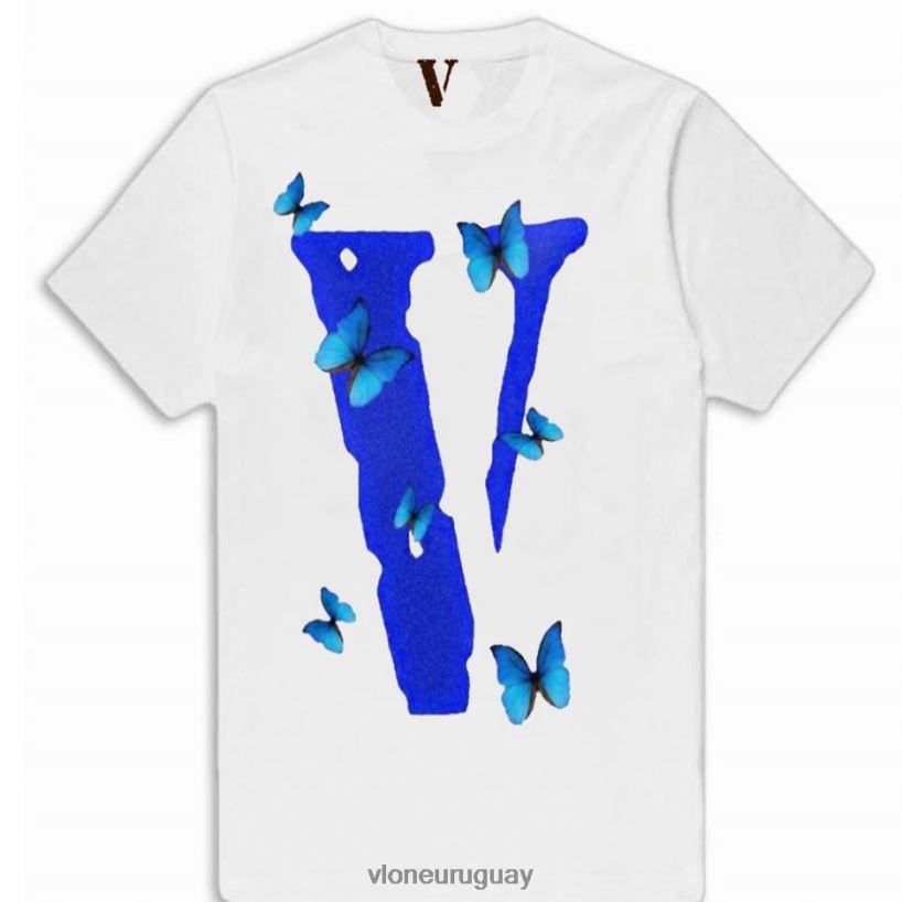 hombres Vlone camiseta de mariposa del mundo del jugo arriba 84H0B159