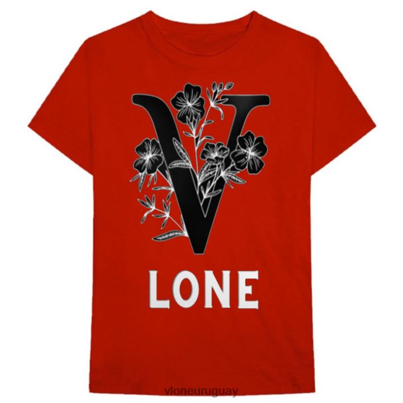 hombres Vlone camiseta flores negras arriba 84H0B292