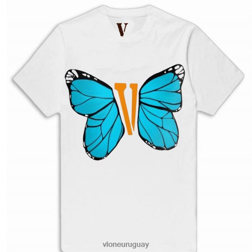 hombres Vlone camiseta mariposa azul arriba 84H0B276