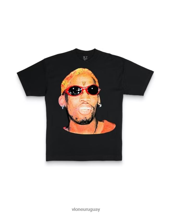 hombres Vlone camiseta rodman aerógrafo negro arriba 84H0B138