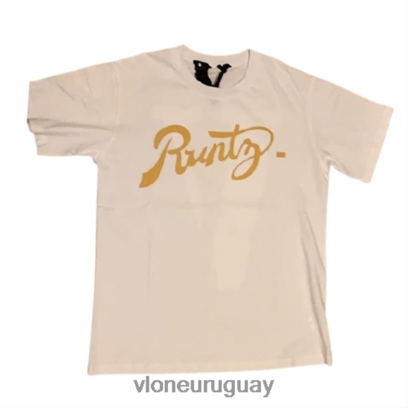 hombres Vlone camiseta runtz algodon blanco arriba 84H0B248