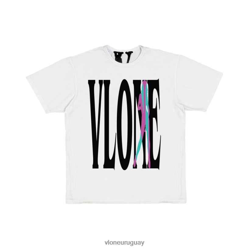 hombres Vlone camiseta vice city blanca arriba 84H0B233