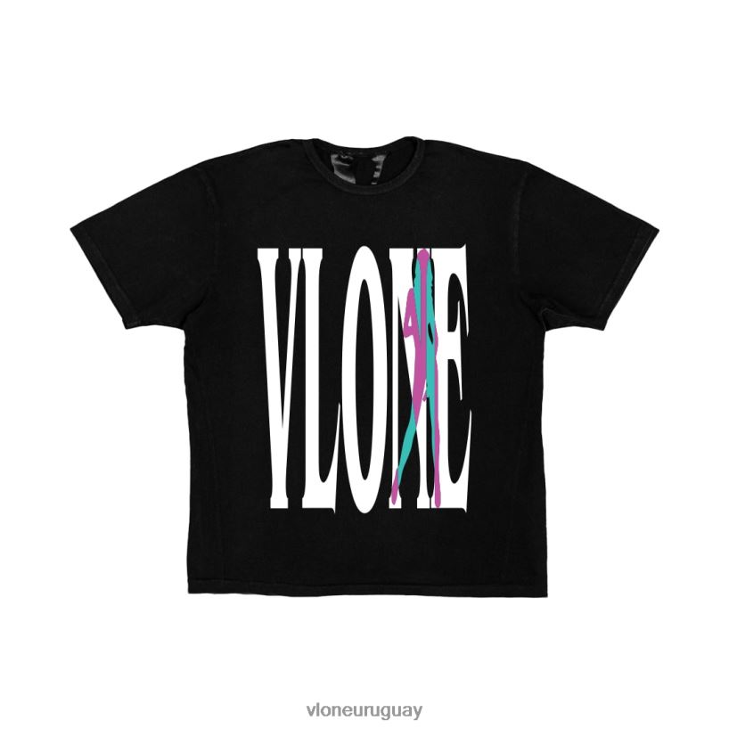 hombres Vlone camiseta vice city negra arriba 84H0B234