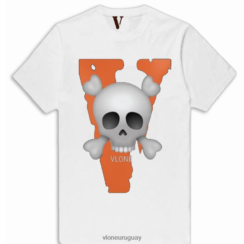 hombres Vlone gran v con camiseta de calavera arriba 84H0B269