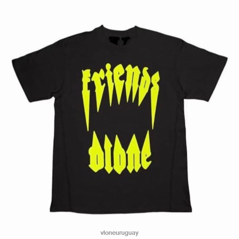 hombres Vlone pop-up amarillo houston texas camiseta negra arriba 84H0B172