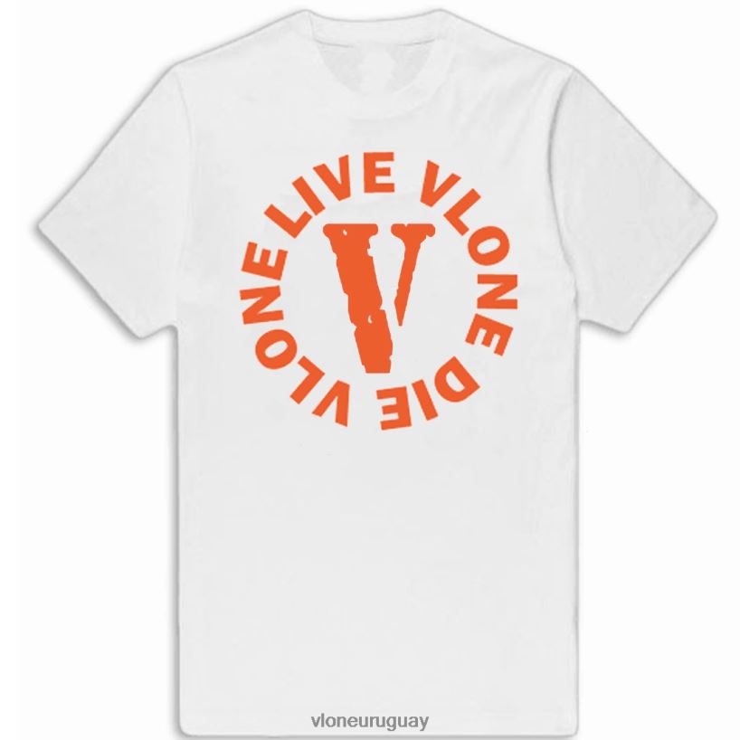 hombres Vlone vivir morir camiseta blanca arriba 84H0B184