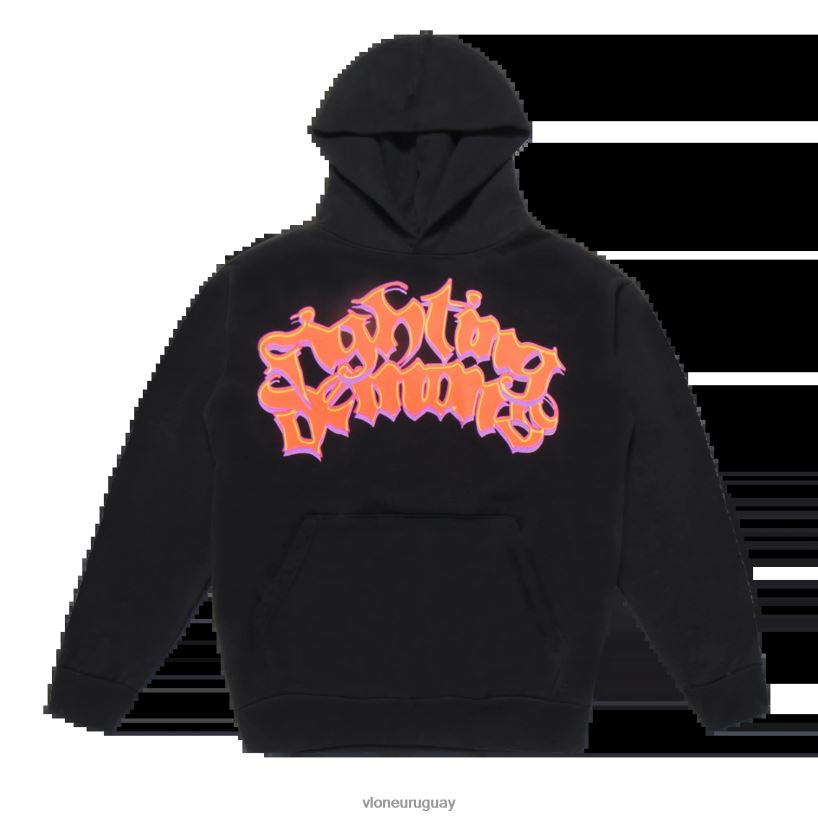 hombres Vlone Juice Wrld sudadera con capucha lumin negro arriba 84H0B1