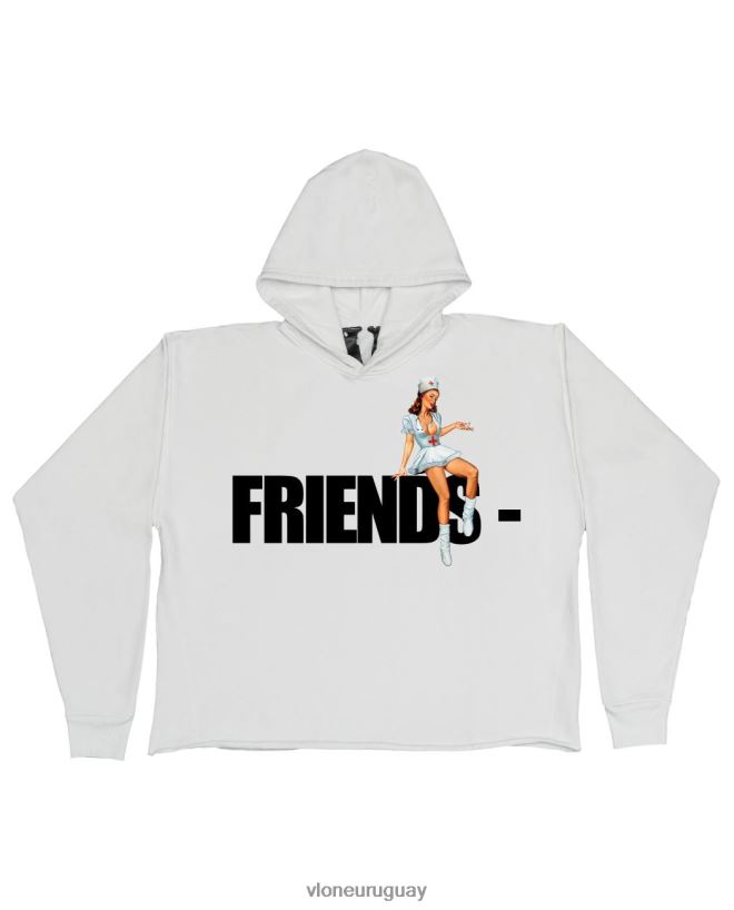 hombres Vlone amigos pin up sudadera con capucha blanca arriba 84H0B25