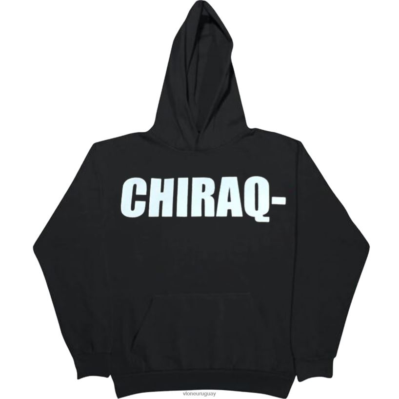 hombres Vlone chicago chiraq sudadera con capucha negra arriba 84H0B44