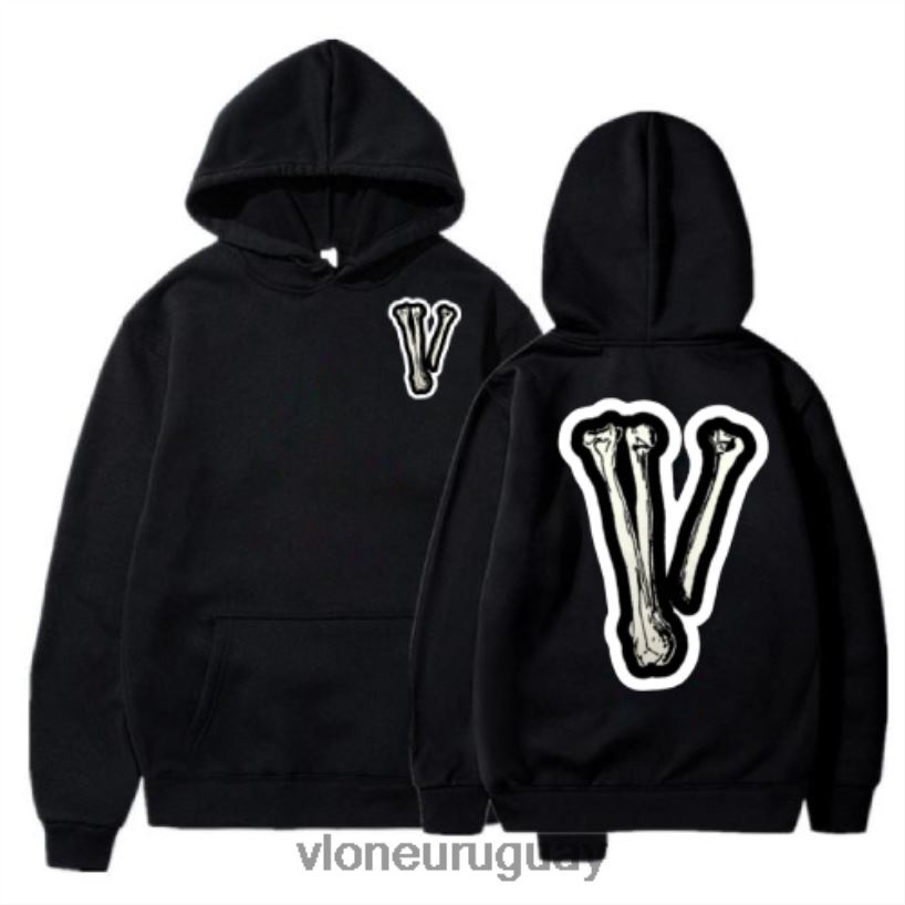 hombres Vlone sudadera con capucha de huesos v calavera arriba 84H0B94