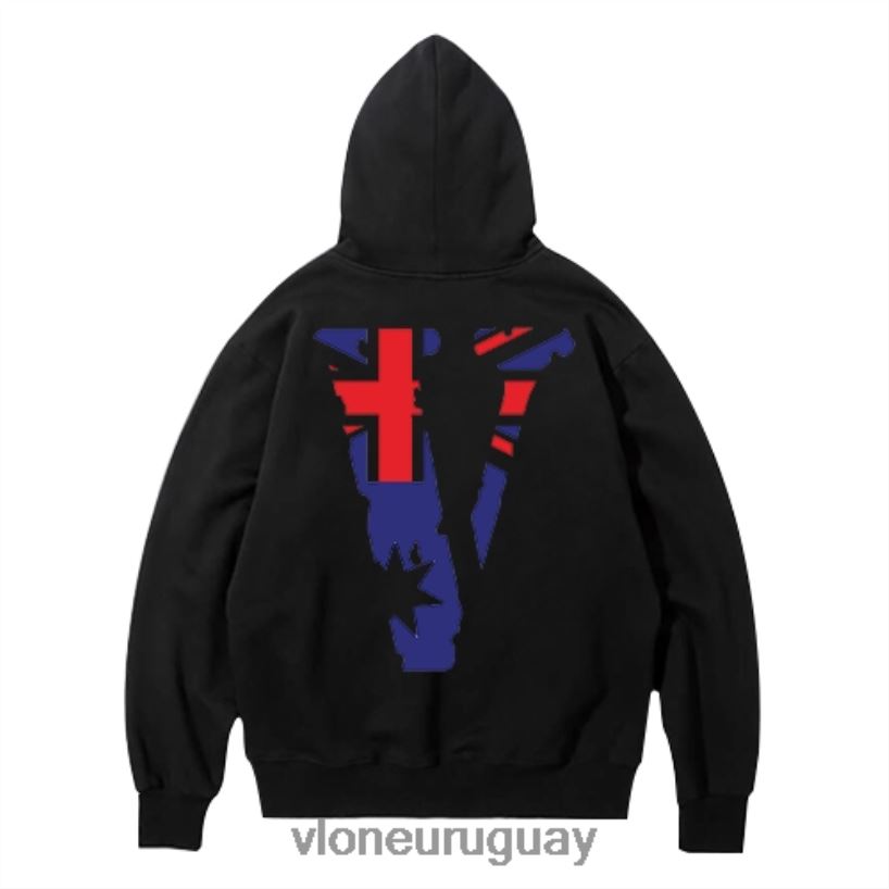 hombres Vlone sudadera con capucha negra de friends aus arriba 84H0B38