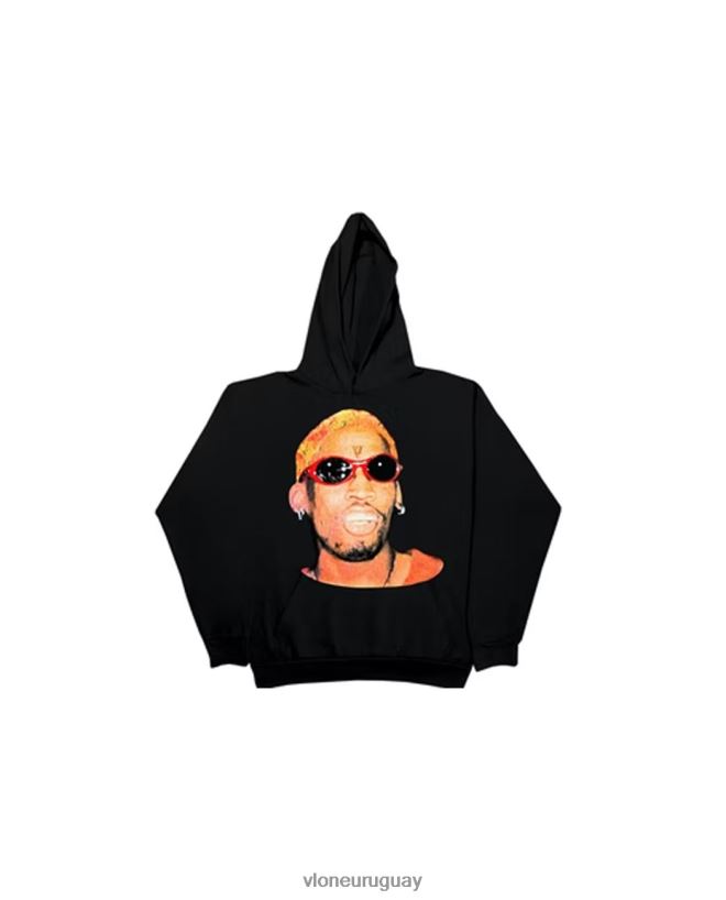 hombres Vlone sudadera con capucha rodman aerógrafo negro arriba 84H0B89