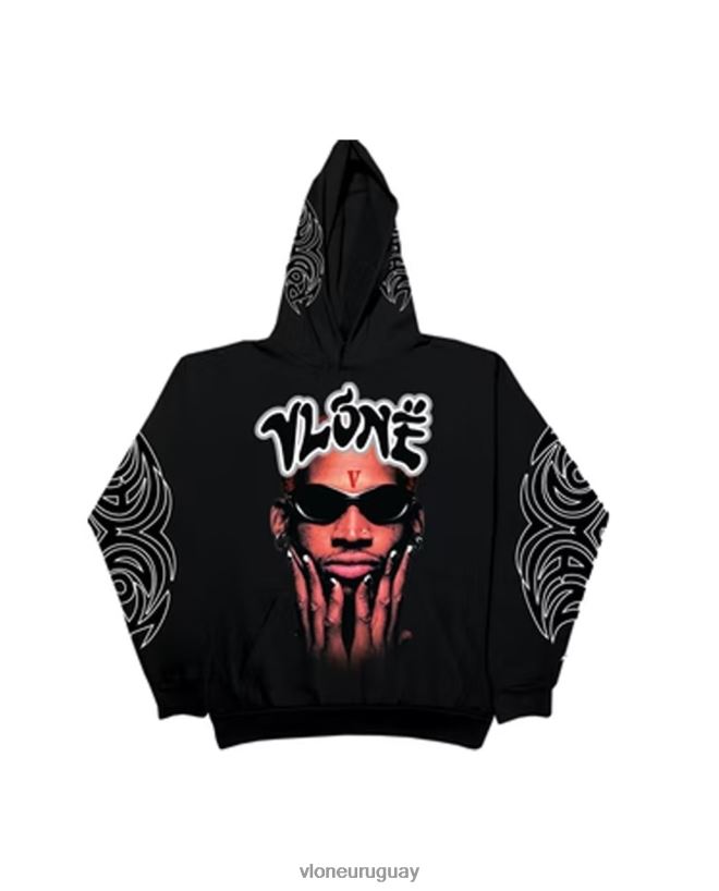 hombres Vlone sudadera con logo rodman negro arriba 84H0B86