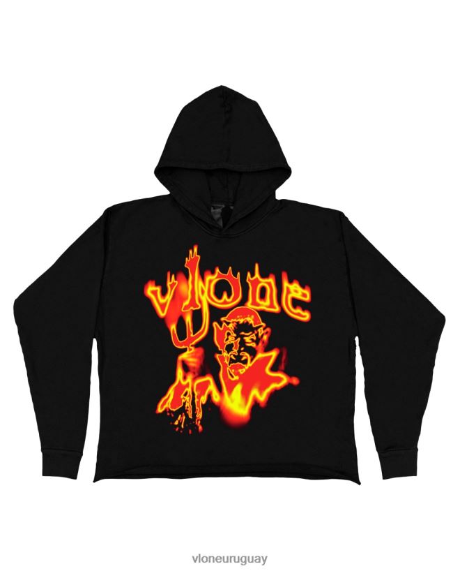 hombres Vlone termina sudadera con capucha negro arriba 84H0B36