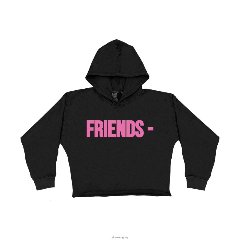 niños Vlone amigos rosa sudadera con capucha negro arriba 84H0B29